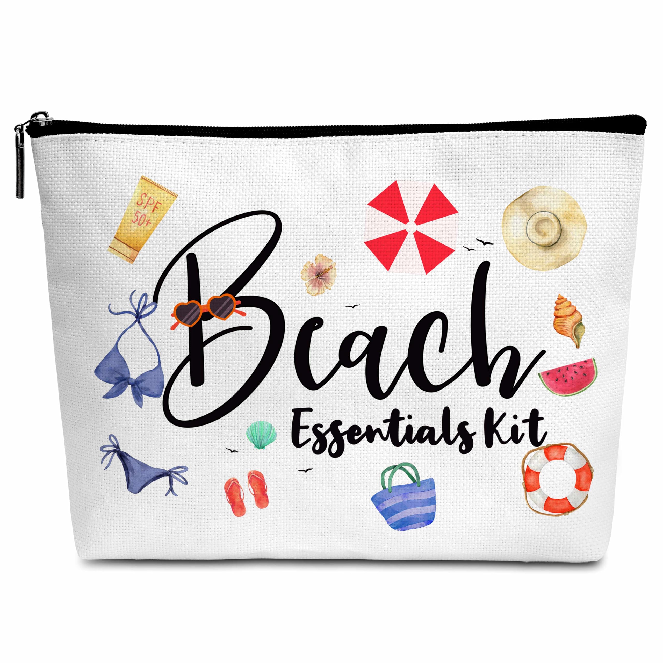 Waterproof Summer Cosmetic Bag for Women - Travel Makeup Pouch with Zipper, Cute Toiletry Organizer for Beach Vacation, Cruise Essentials, Birthday Gifts for Girls & Women (B11) - Perfect for Travel, Gym, Pool & Everyday Use