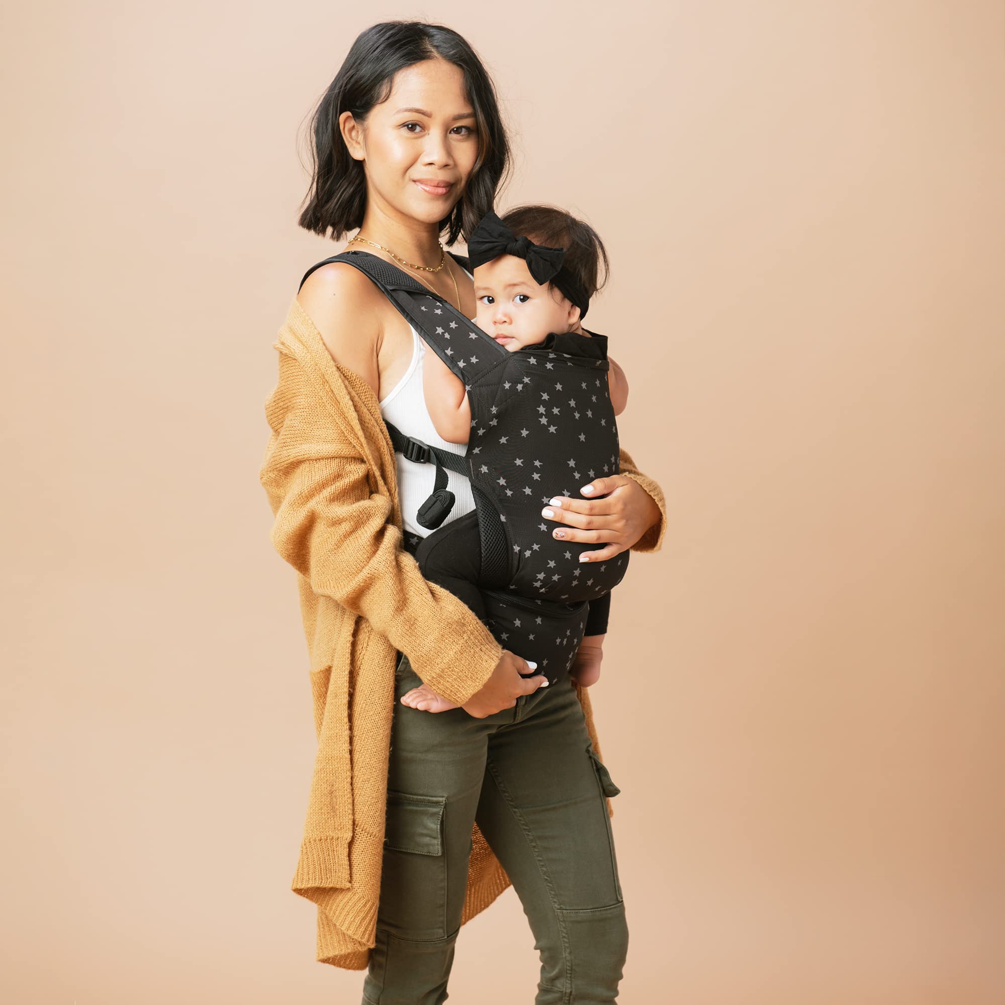 Tula Lite Compact Baby Carrier - Ultra Lightweight & Ergonomic Infant Carrier for Travel (12-30 lbs) - Multiple Carrying Positions with Convenient Storage Pouch - Perfect for Hiking, Shopping & Airplane Travel