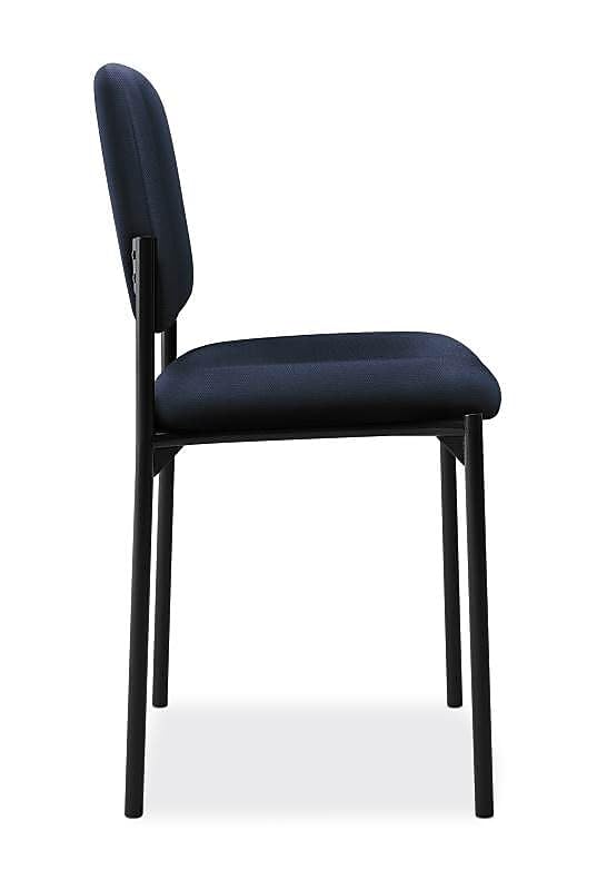 HON Scatter Guest Chair - Navy Fabric Stackable Armless Lobby Chair for Office, Waiting Room & Conference Room Use