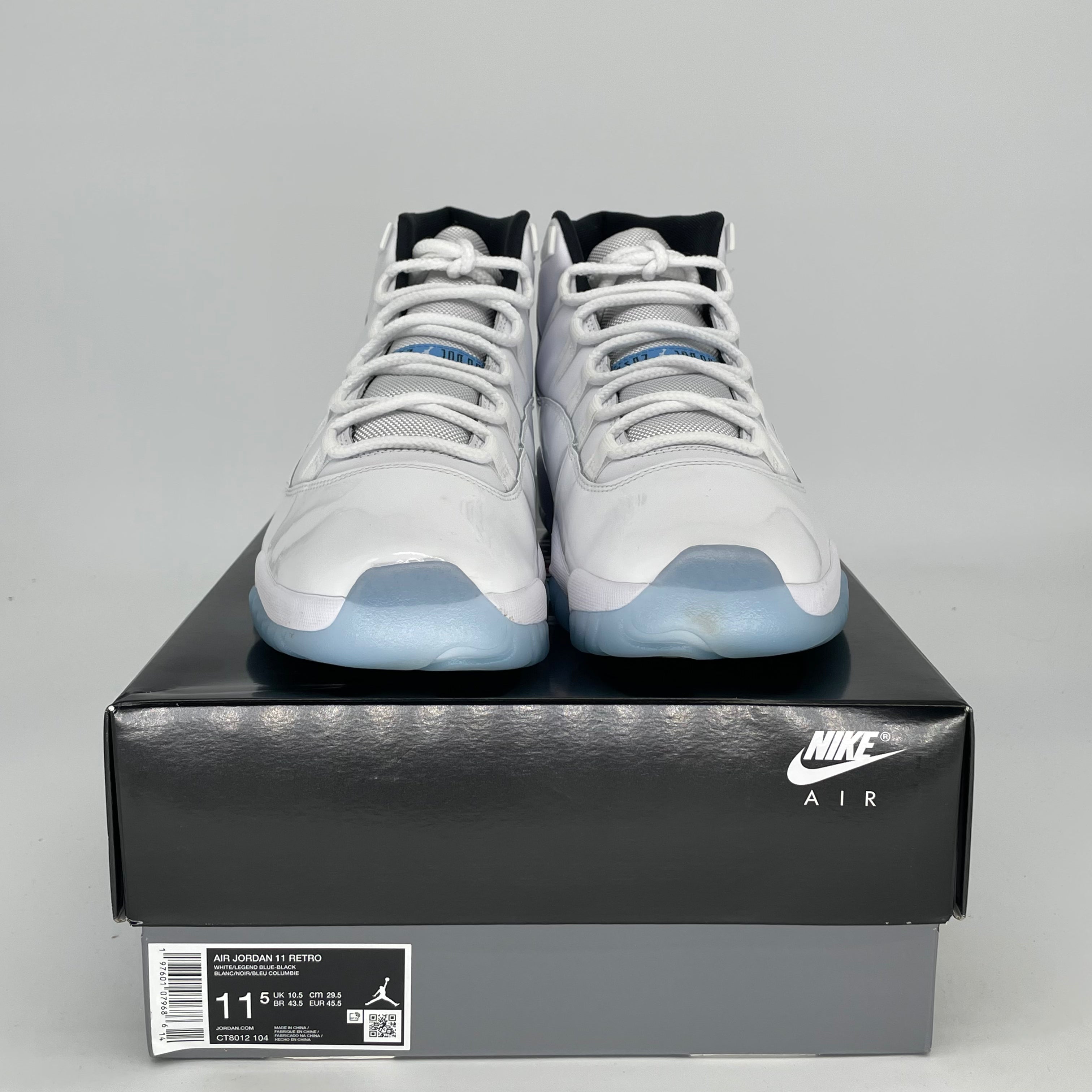 AIR JORDAN 11 LEGEND BLUE Men's Basketball Shoes Size 11.5 - White/Columbia Blue Retro Sneakers CT8012-104 | Perfect for Court Play, Streetwear & Sneaker Collectors