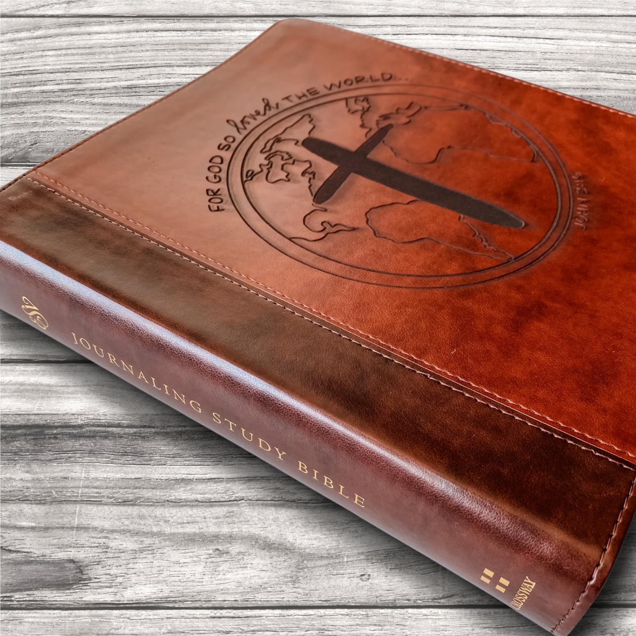 ESV Journaling Study Bible - Hand Lettered & Illustrated Design - Laser Engraved Cover - Custom Name Engraving Option | Perfect for Bible Study, Gift Giving & Personal Devotion