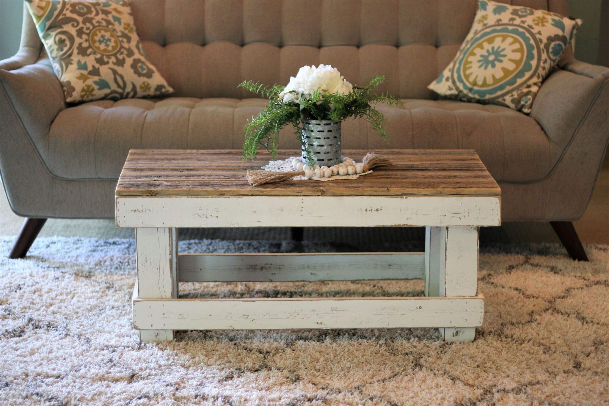Modern White Coffee Table Set - Stylish & Functional Living Room Furniture for Small Spaces - Perfect for Apartments, Condos, and Home Decor (SKU 504)