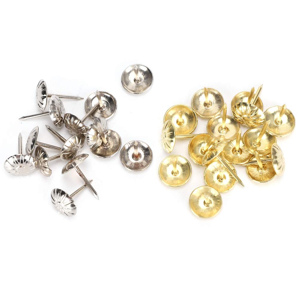 CHICIRIS Stud Push Pins - Durable Upholstery Nails for DIY Projects, Wooden Box Decoration & Sofa Upholstery (100-Pack) - Perfect for Vintage Furniture Restoration & Home Decor Fixing