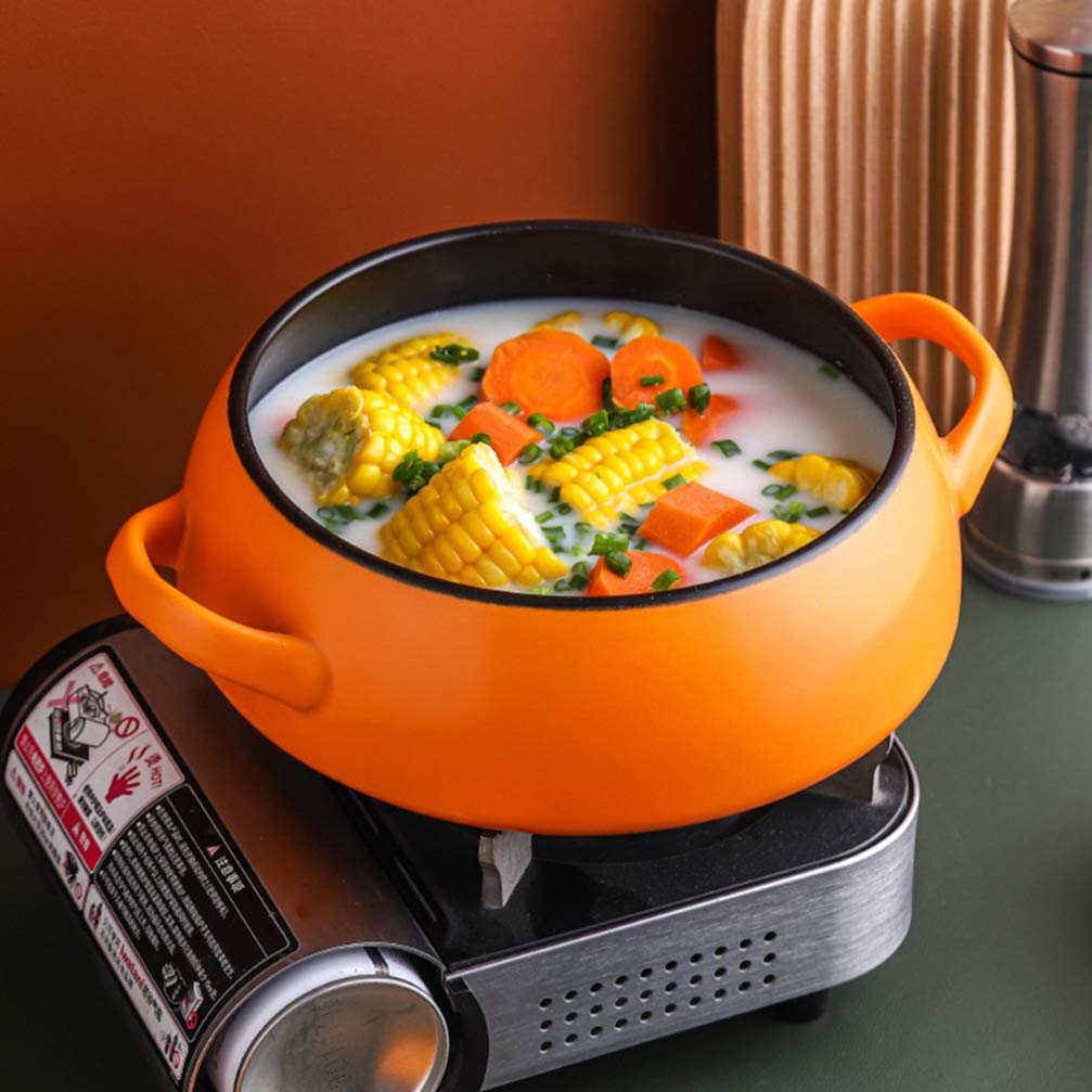 1pc Ceramic Casserole Pot - Non-Stick Korean Style Earthenware Soup Pot for Stewing & Cooking | Perfect for Home Kitchen, Soup Making, and Korean-Style Meals