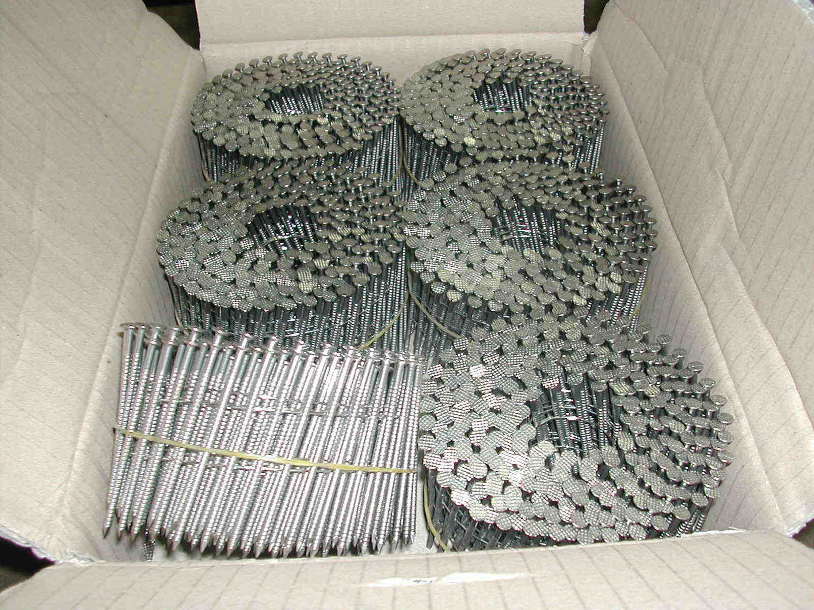 1-7/8 Inch 15 Degree Coil Nails - 3,600 Count Stainless Steel Ring Shank Nails for Roofing, Fencing & Framing - Weather Resistant Construction Nails