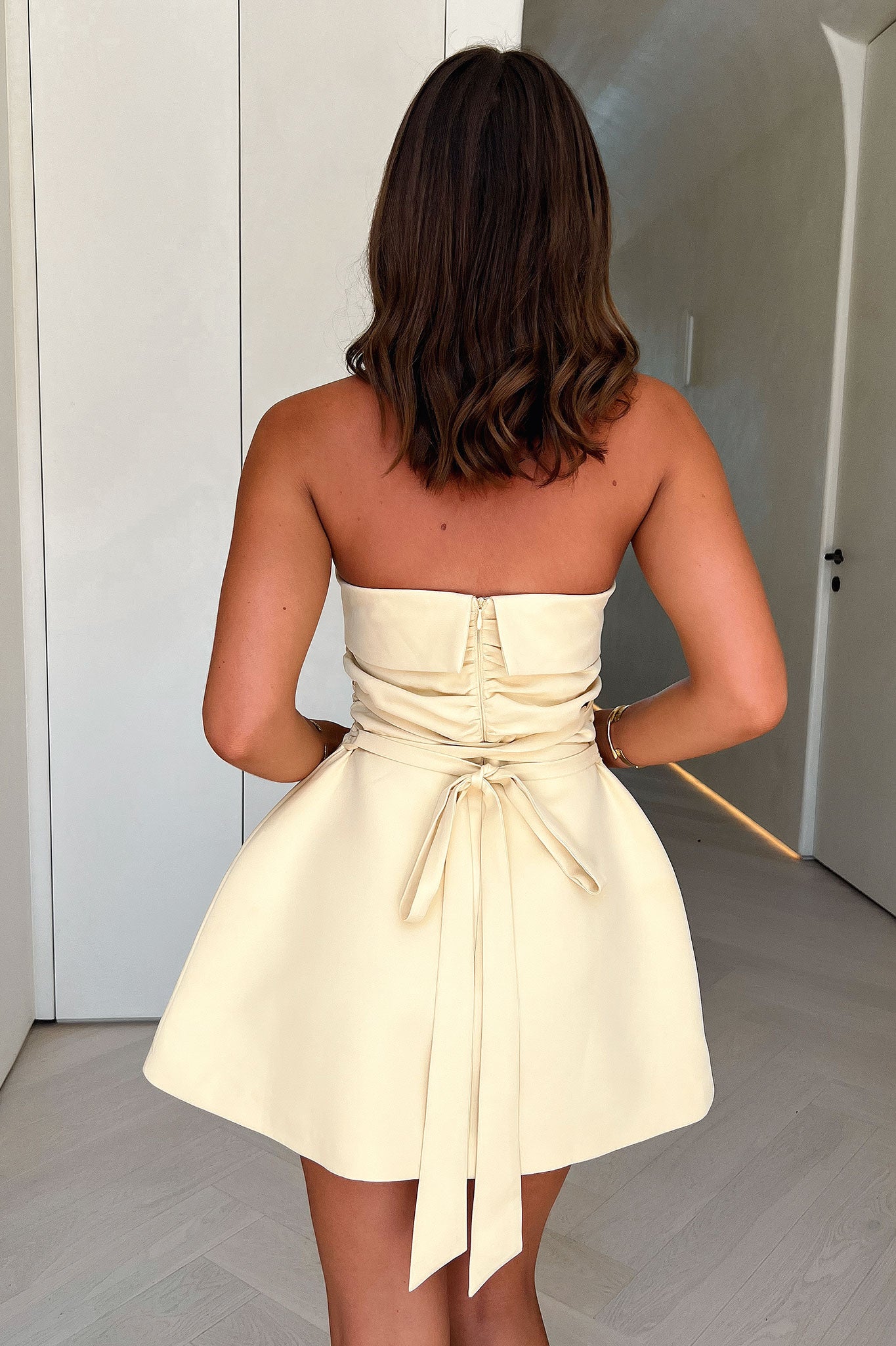 Evonne Strapless Mini Dress for Women - Sexy Summer Yellow Bodycon Party Dress | Perfect for Night Out, Club, Date, and Beach Vacation