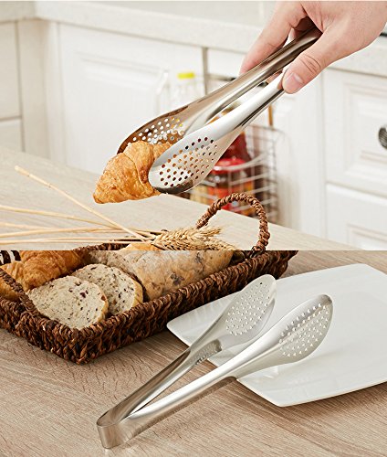 TOPULORS Stainless Steel Tongs Set (7/9/11 Inch) - Heavy Duty Kitchen & BBQ Cooking Tongs for Grilling, Frying, Baking, Salad - Dishwasher Safe Serving Utensils for Food, Ice, Toast, Pastry - Perfect for Home Kitchen, Outdoor BBQ, Buffet & Restaurant Use