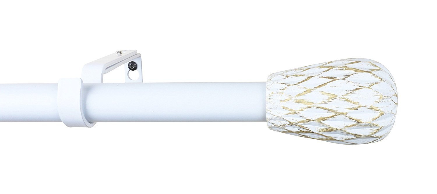 1 Inch Adjustable Single Curtain Rod - Metric Diameter Drapery Rod for Windows, Living Room & Bedroom Blackout Curtains