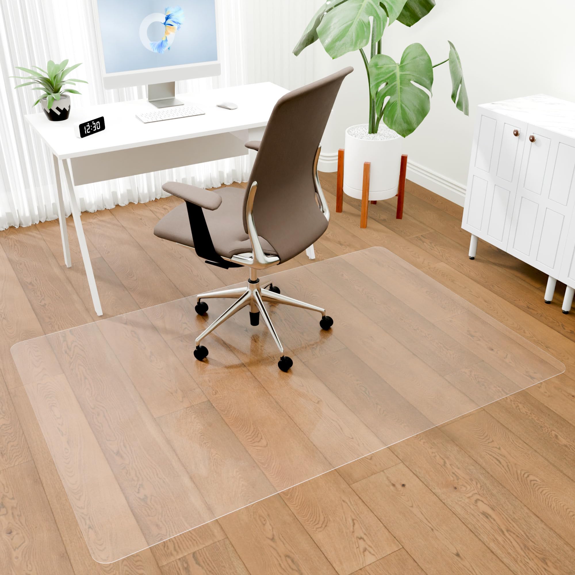 Premium Clear Office Chair Mat for Hardwood Floors - 46