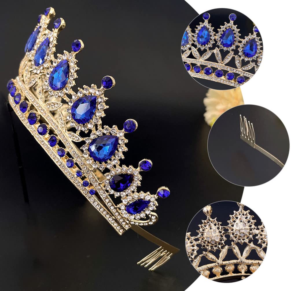 FRCOLOR Diamond Crown Hair Accessory - Bridal Tiara Headband with Crystal & Pearls for Weddings, Prom, Pageants | Elegant Wedding Hair Jewelry for Bride, Bridesmaid, Quinceañera