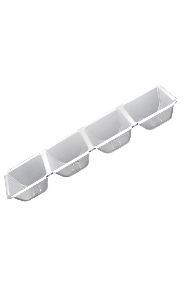 Clear 4 Compartment Rectangular Serving Tray - Perfect for Parties, Buffets, and Home Organization - Durable Plastic Food Tray for Entertaining, Snacks, and Storage