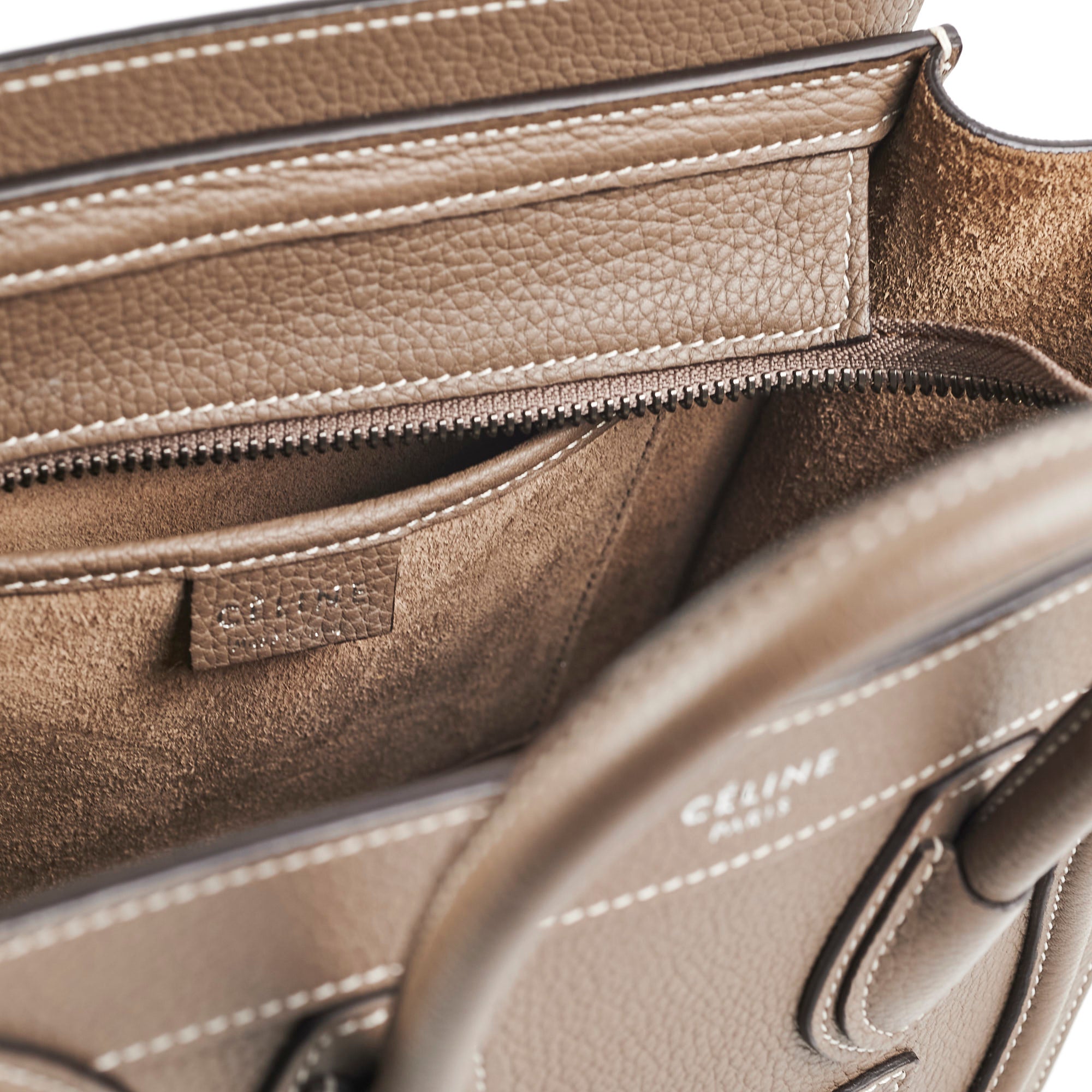 Celine Luggage Nano Handbag in Taupe - Stylish & Compact Crossbody Bag for Women | Perfect for Work, Travel & Everyday Use