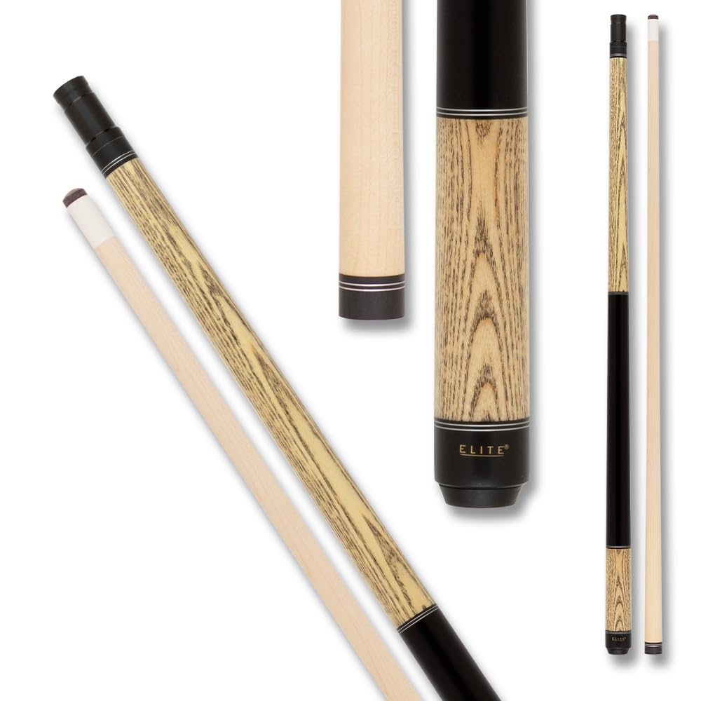 Elite Prestige EP40 Ash Pool Cue Stick with Black Matte Finish - Professional Billiards Accessory for Home Game Rooms & Bars