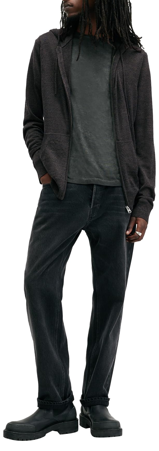 Men's Fashion Merino Wool Zip Hoodie - Lightweight & Warm Winter Pullover for Outdoor Hiking, Camping & Casual Wear