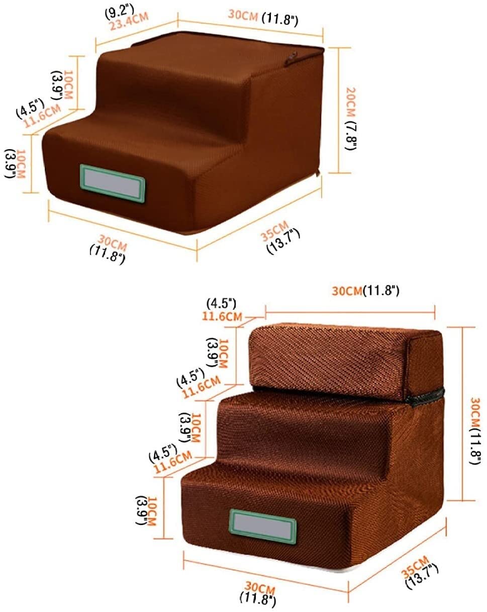 3-Tier Non-Slip Pet Steps for Small Dogs & Cats - Washable Breathable Mesh Dog Stairs for Bed - Portable Pet Climbing Ladder for Senior Pets (Blue) | Perfect for Bed/Couch Access & Home Mobility Assistance