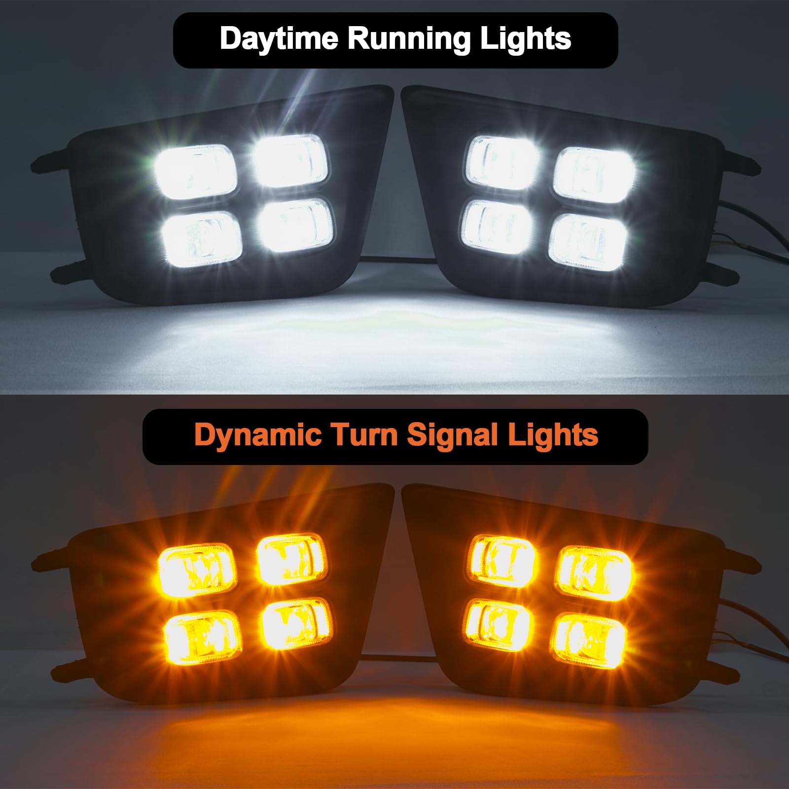 2012-2015 Toyota Tacoma LED Fog Lights with DRL & Turn Signals - Waterproof Daytime Running Lights & Marker Lights for Off-Road, Night Driving & Enhanced Visibility