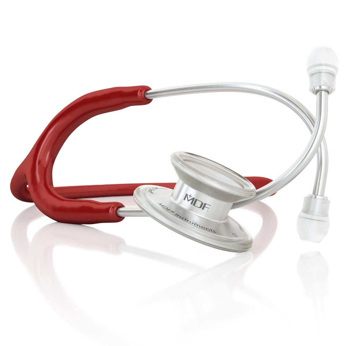 MDF77717 MD One Stainless Steel Stethoscope for Adults - Burgundy Tube with Silver Chestpiece & Headset | Medical, Nursing, Healthcare Professionals | Ideal for Doctors, Nurses, EMTs & Students