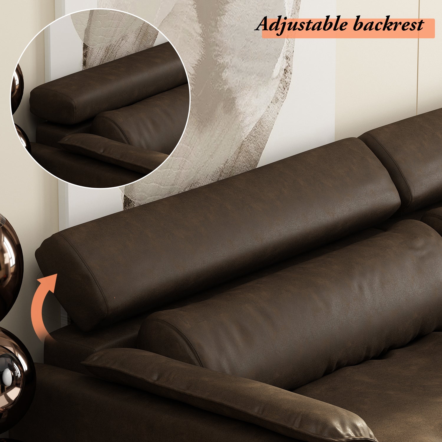 Modern Adjustable Loveseat Sofa with Reclining Backrest - Perfect for Small Spaces, Living Rooms & Apartments
