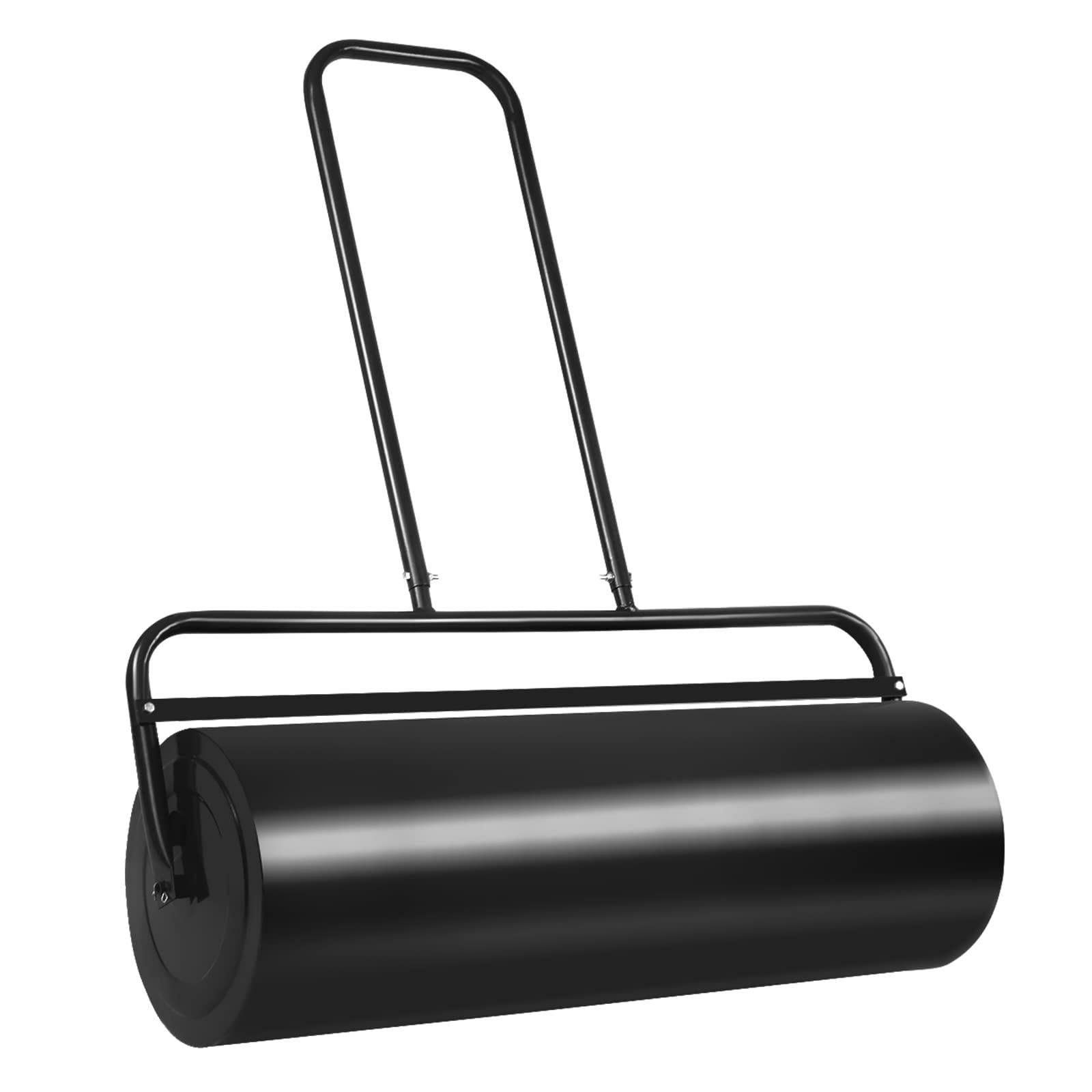 Happytools 13 Gallon (48L) Steel Lawn Roller with Ergonomic Handle - Push/Pull Tow Behind Water Filled Sod Roller for Park, Garden, Yard & Ball Field (24