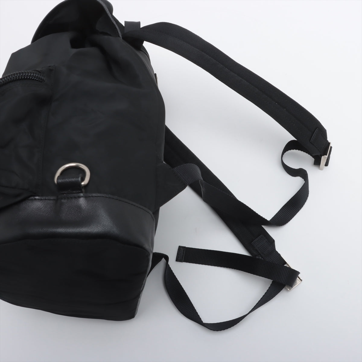 Prada Tessuto Saffiano Nylon Leather Drawstring Backpack - Luxury Designer Backpack for Women & Men, Black - Perfect for Travel, Work & Everyday Use