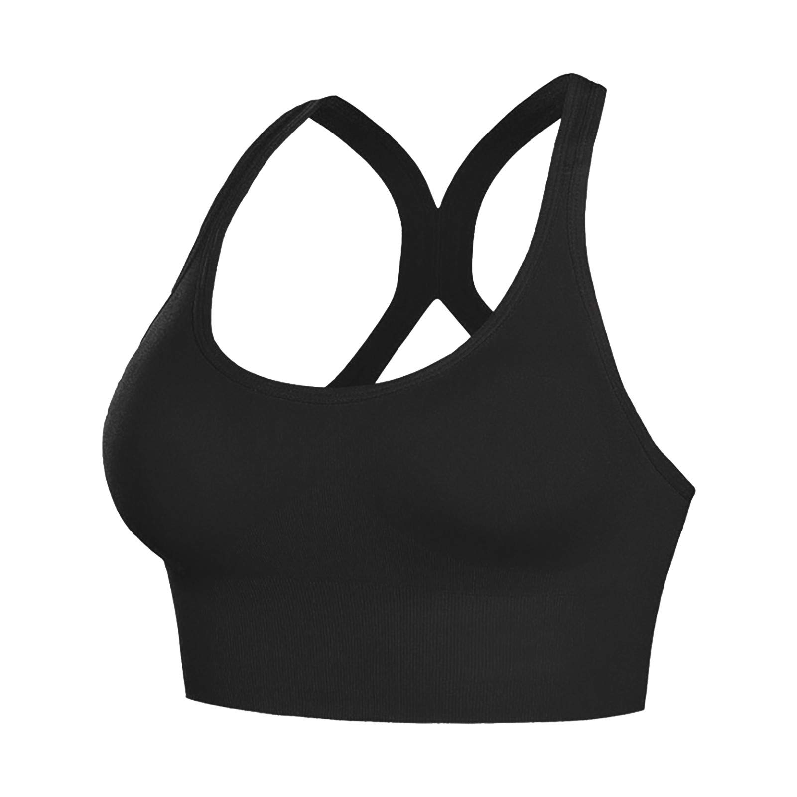 Plus Size Racerback Sports Bras - Medium Support, Wireless & Seamless for High Impact Workouts & Running