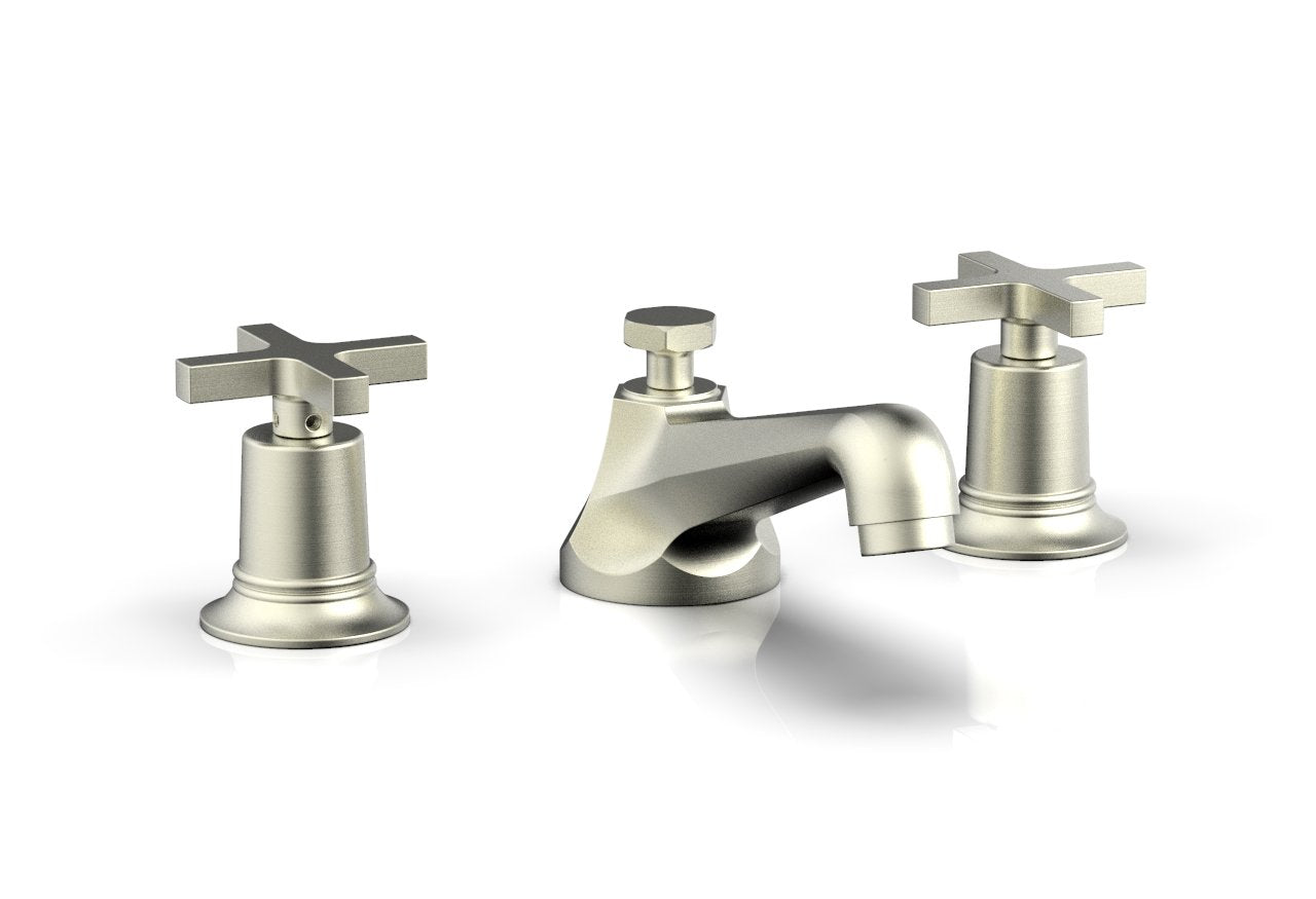 HEX MODERN Widespread Bathroom Faucet with Low Cross Handles - Model 501 01 - Perfect for Modern Vanities and Powder Rooms