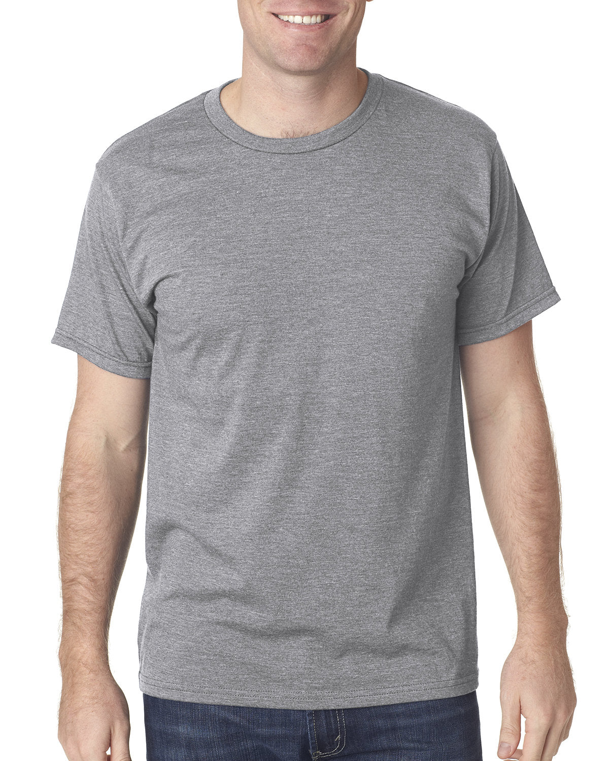 Bayside 5010 Premium Heather Ring Spun Jersey T-Shirt for Men & Women - Soft Cotton Crewneck Tee for Casual Wear, Work & Everyday Comfort