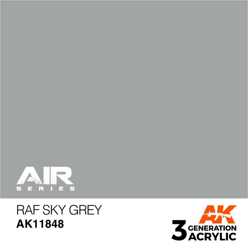 AK Interactive AK11848 Air Series RAF Sky Grey Acrylic Paint - 17ml Bottle (3rd Gen) for Scale Model Building, Aircraft & Military Miniature Painting