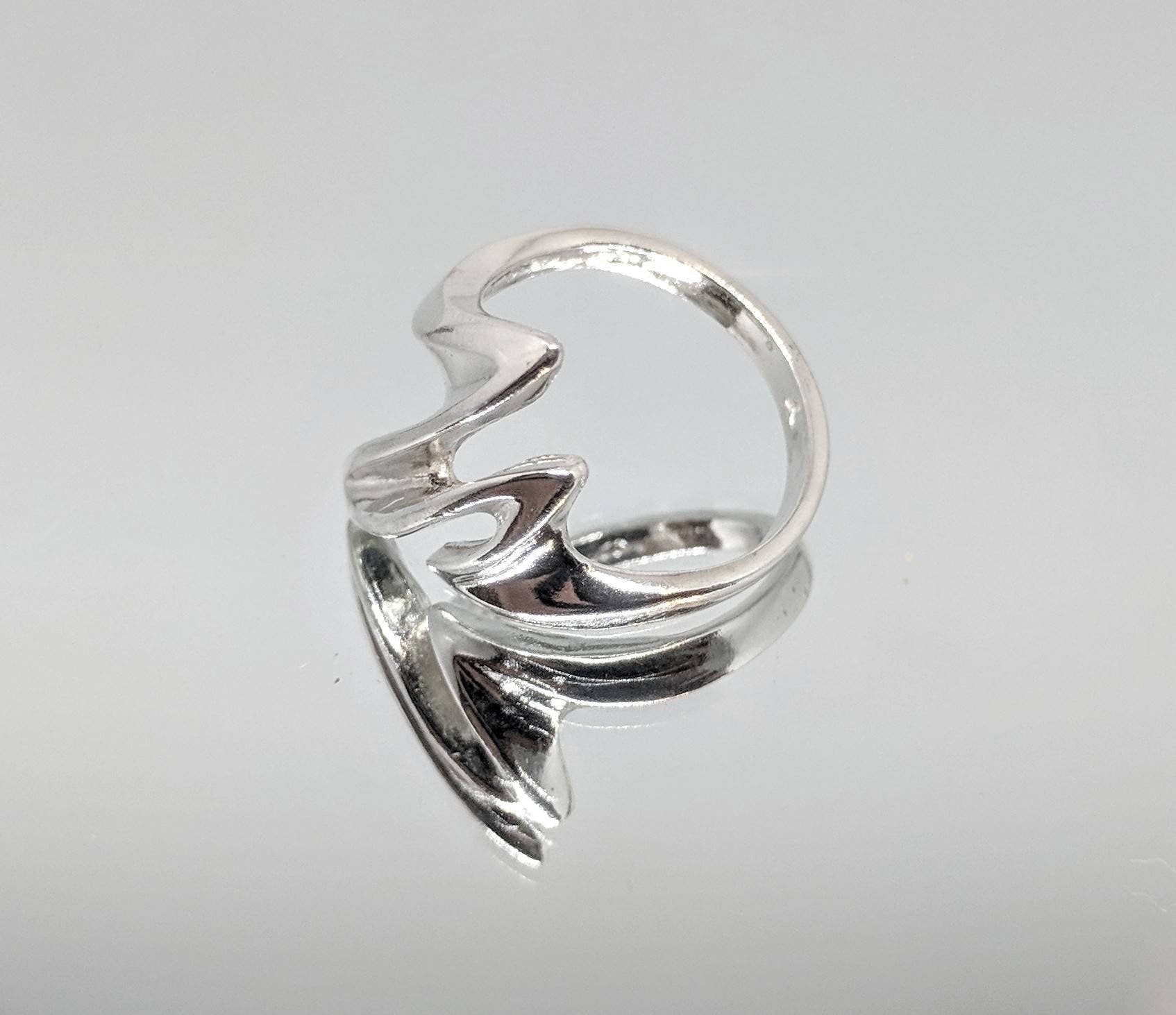 14K Gold or Sterling Silver Freeform Wave Ring - Size 7 DIY Jewelry Making Kit, Boho Fashion Statement for Women - Perfect for Beach Weddings, Anniversary Gifts & Everyday Wear