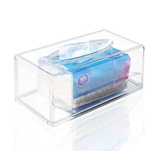 Premium Clear Acrylic Tissue Box Holder - Stylish Napkin Dispenser for Home, Office & Hotel Use - Durable Transparent Storage Rack for Tissues & Paper Napkins - Perfect for Living Room, Kitchen, Bathroom & Guest Rooms