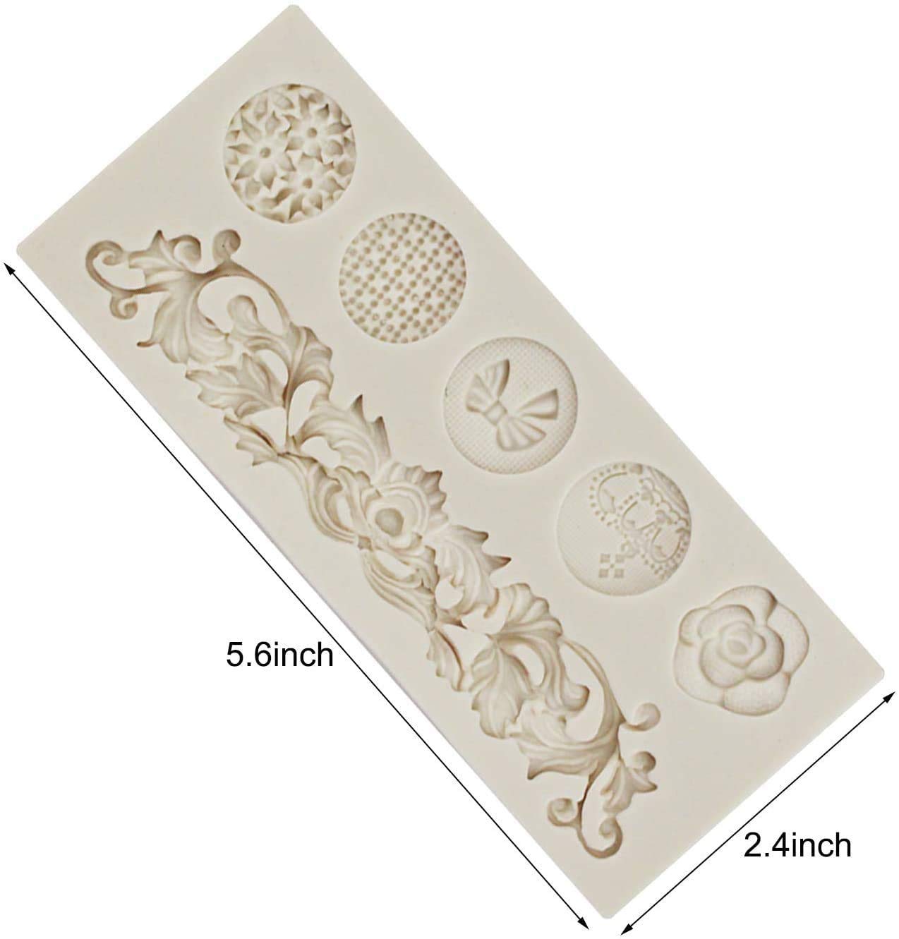 3-Piece Baroque Scroll Border Silicone Fondant Molds - Elegant Lace Design for Cake Decorating, Chocolate, Candy & Polymer Clay - Perfect for Wedding Cakes, Cupcakes & DIY Sugar Crafts