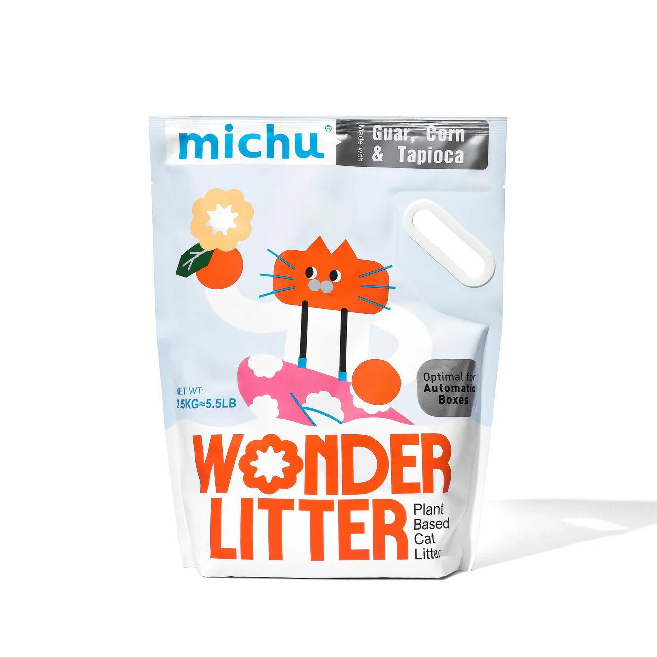 Wonder Litter - Plant-Based Cat Litter, 2.5kg/6L, Eco-Friendly & Auto-Box Compatible - Ideal for Odor Control & Low-Maintenance Cat Care
