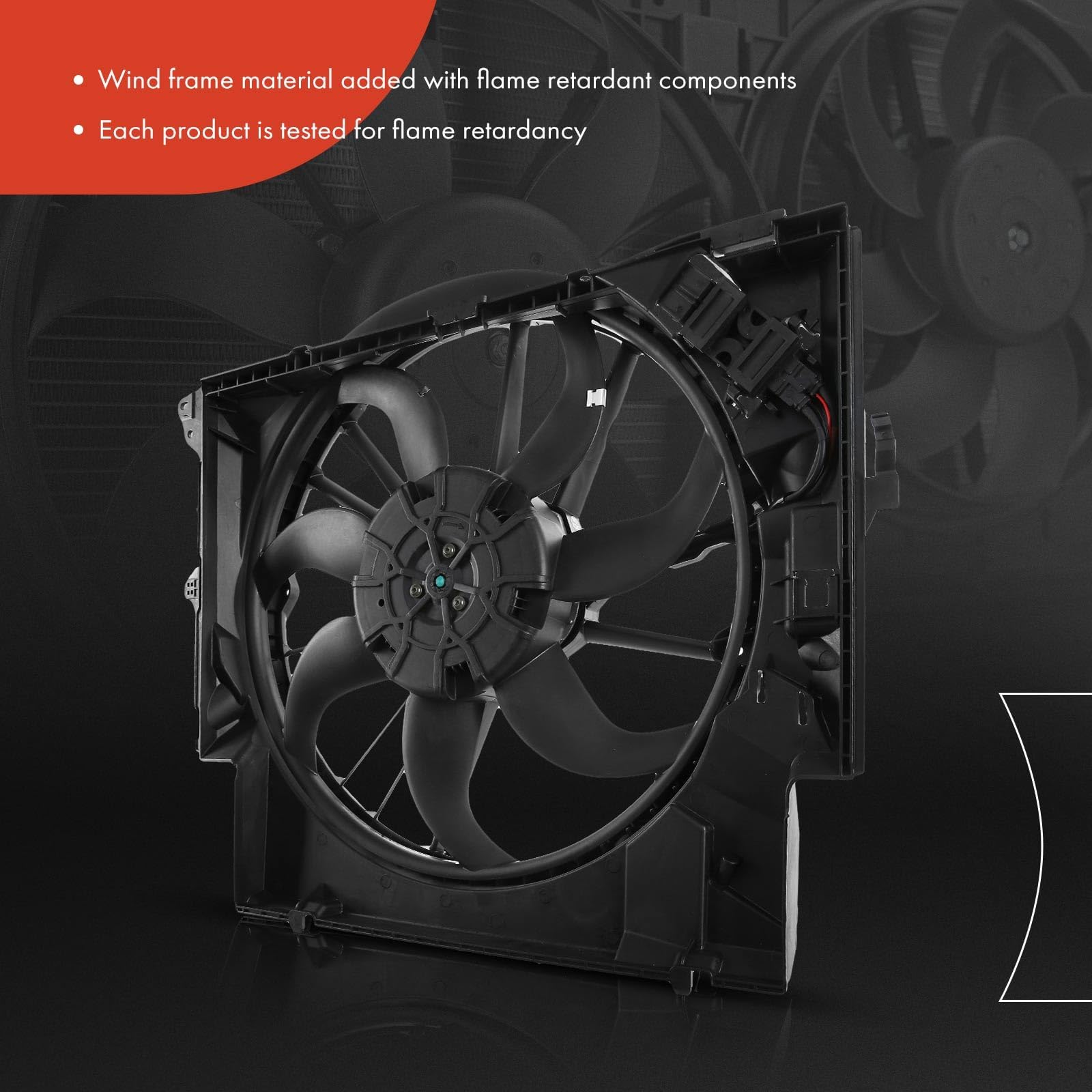 Premium Brushless Motor Engine Radiator Cooling Fan Assembly for BMW 335i 335i xDrive 335is 335xi X1 135i Z4 (2007-2015) - High Performance Replacement Part for Engine Cooling System | Perfect for Summer Driving, Track Days & Heavy Traffic Conditions