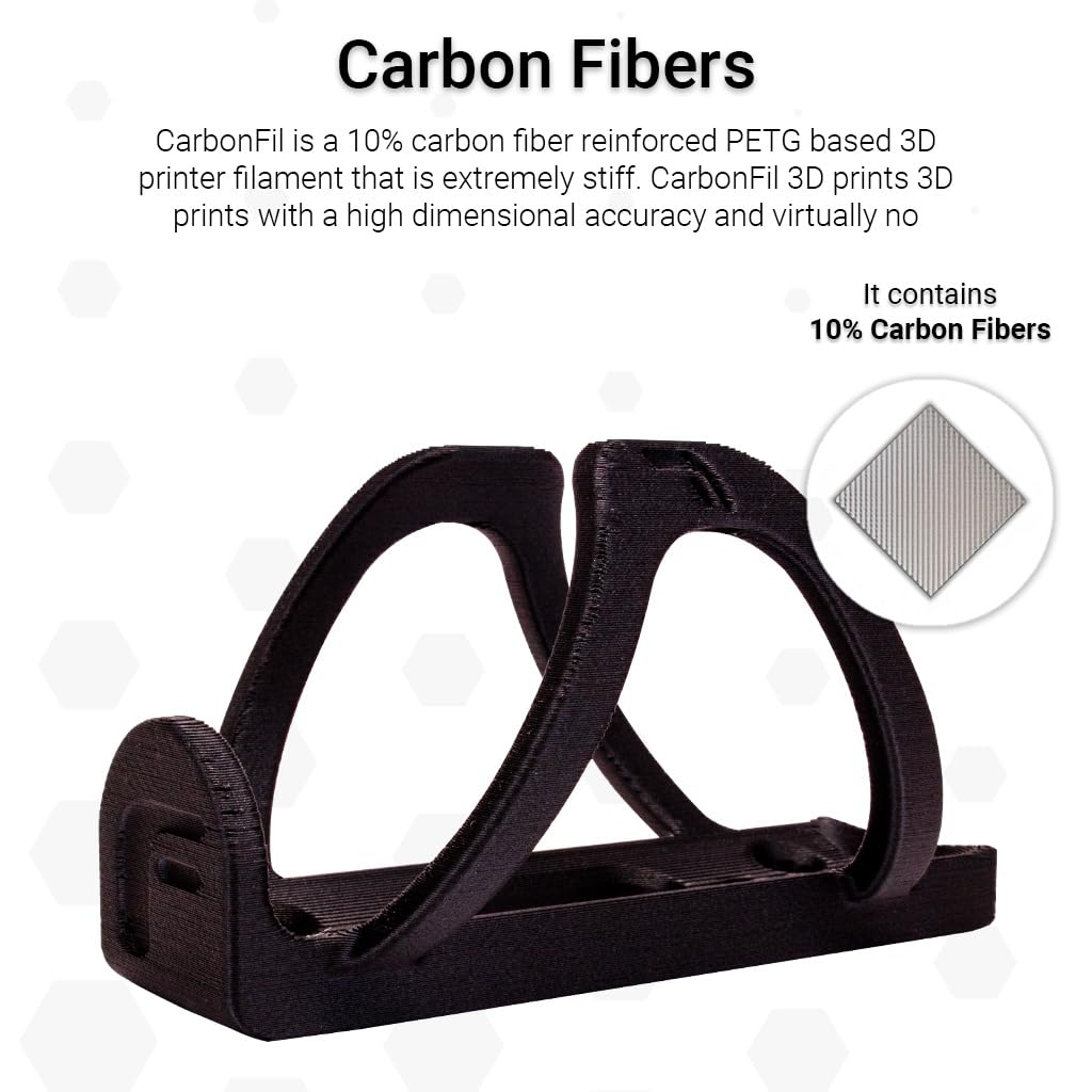 Premium CarbonFil 1.75mm Black 3D Printer Filament - 2300g Spool for High-Quality 3D Printing | Perfect for Prototyping, DIY Projects & Industrial Applications