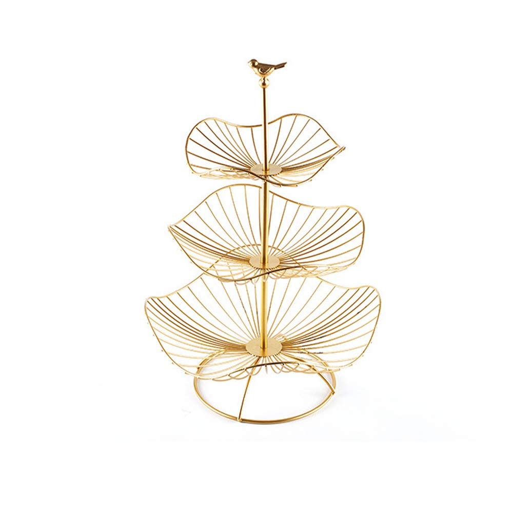 3-Tier Metal Fruit Basket - Elegant Kitchen & Dining Serving Tray for Fruits, Vegetables, Desserts | Perfect for Parties, Weddings, Holiday Decor & Countertop Display