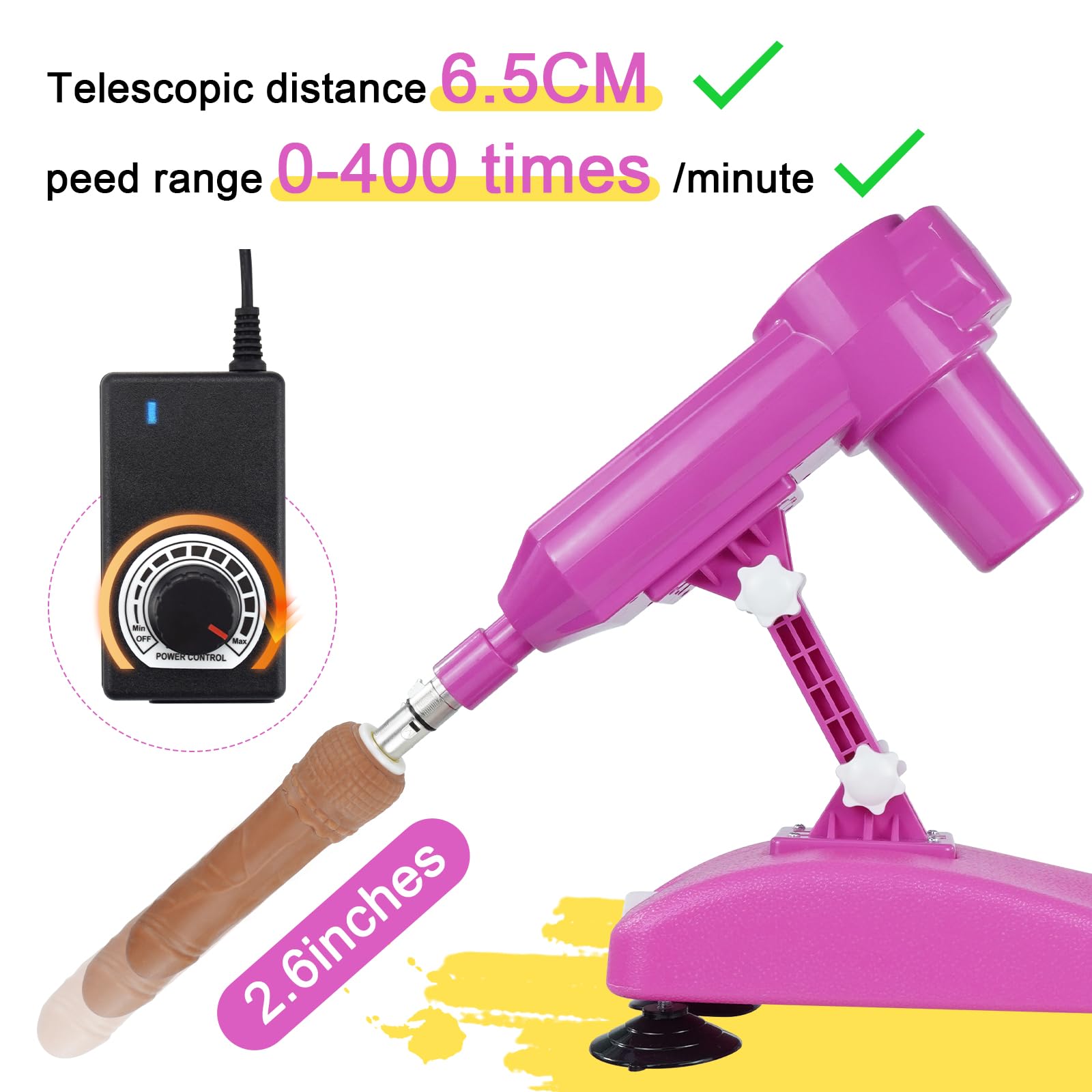 Automatic Thrusting Sex Machine with Dildo & Suction Cup - 2.6