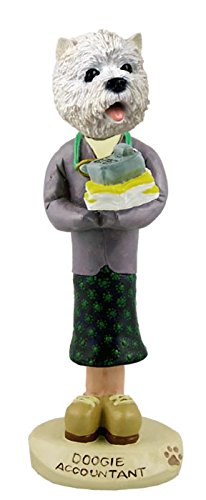 West Highland Terrier Accountant (Female) Collectible Figurine - Cute Dog Statue for Office Decor, Gift for Dog Lovers & Accountants | Perfect for Desk Display, Home Decor, and Collectors