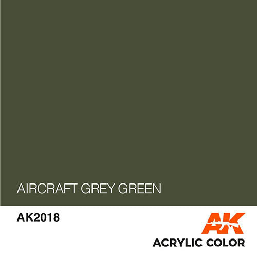 AK Interactive AK2018 Air Series Aircraft Grey Green Acrylic Paint - 17mL Bottle for Scale Model Building, Military Dioramas & Aircraft Painting Projects