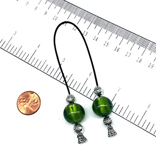 BEGLERİ - Green Lampwork Round Glass Beads -16 mm-