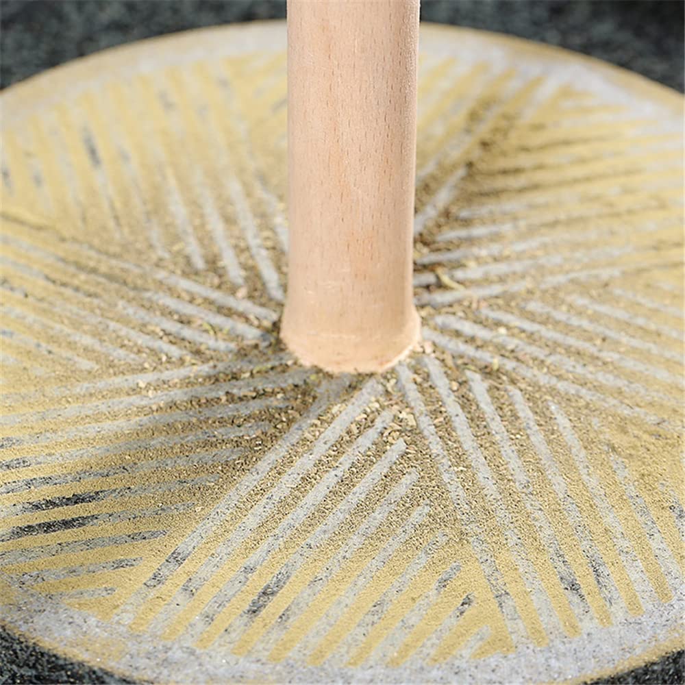 Premium Handmade Natural Granite Stone Mill - Bluestone Grinder for Tea, Coffee Beans & Pepper (8.7-9.8 Inches) - Perfect for Kitchen, Camping & Gourmet Cooking