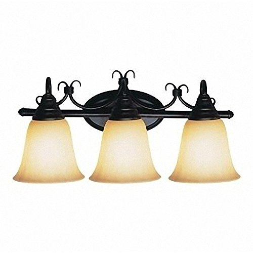 Portfolio 3-Light 9.5-Inch Forged Bronze Vanity Light - Elegant Bathroom Lighting Fixture for Modern Vanity & Dressing Area