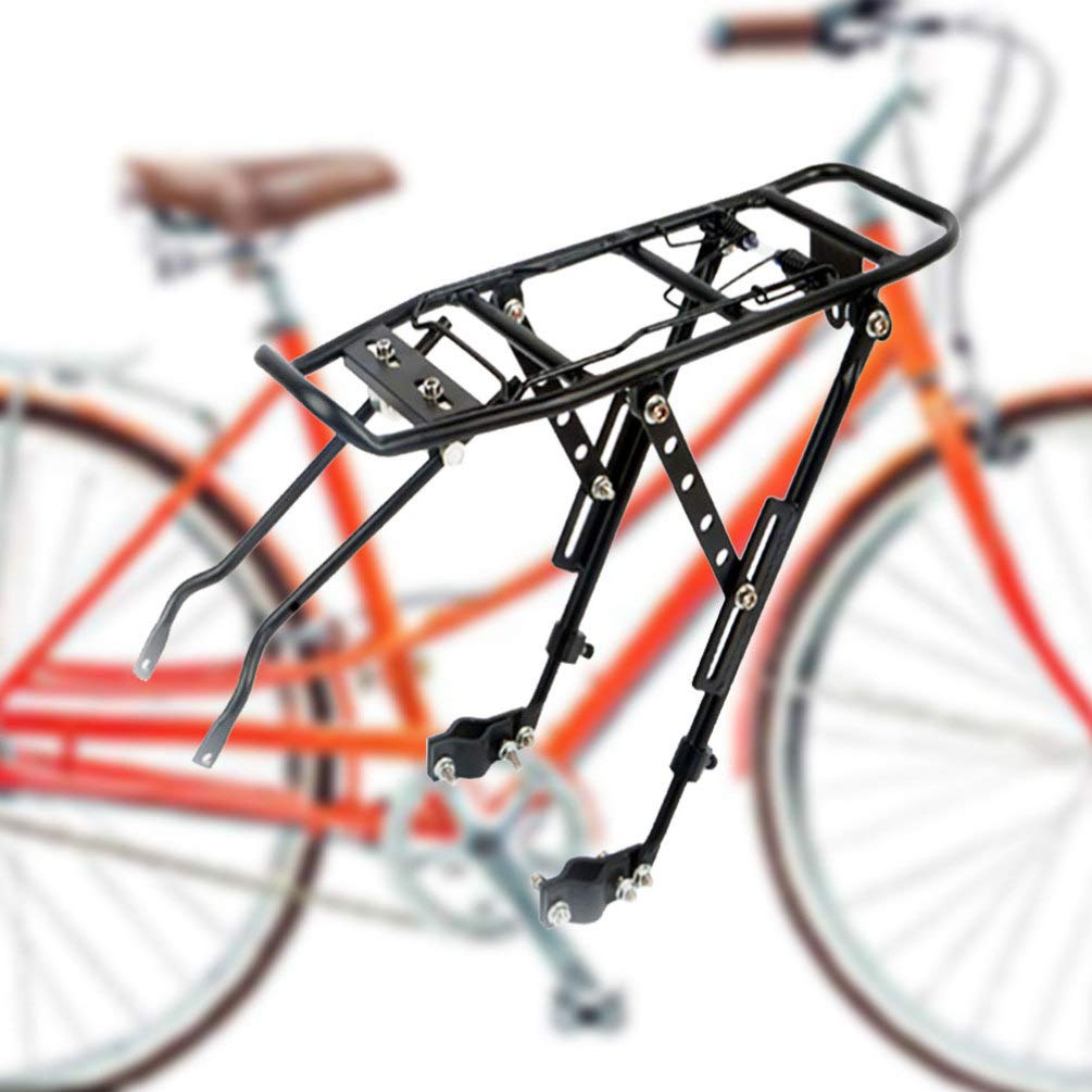 **Garneck Universal Bike Rear Rack - Durable Bicycle Cargo Carrier for Road & Mountain Bikes - Perfect for Commuting, Shopping & Beach Rides**