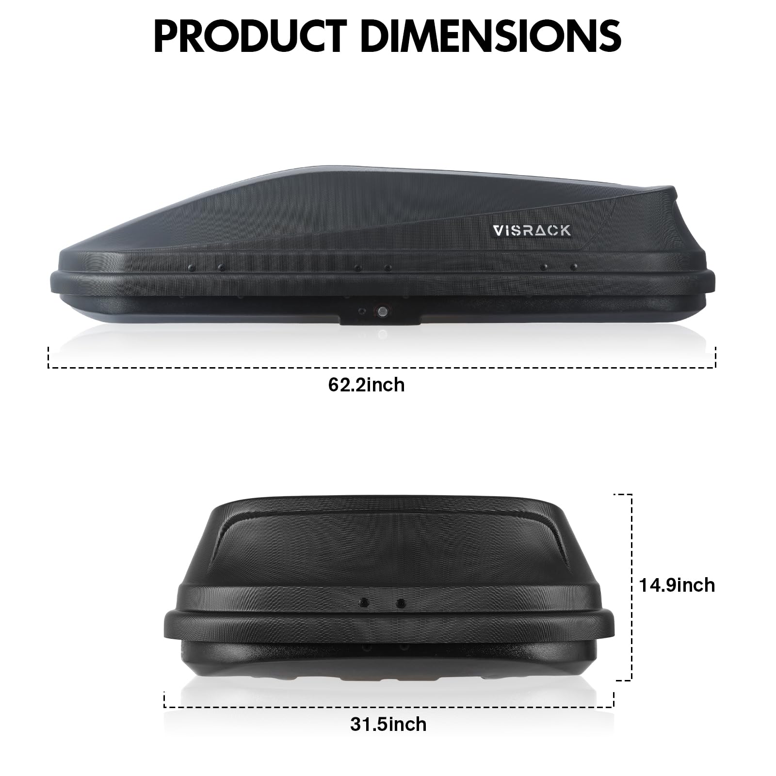 **Carbon Black Rooftop Cargo Box – 14 Cubic Feet Large Capacity, Heavy Duty Waterproof Car Top Storage Carrier with Dual Side Opening & 3D Diamond Embossing – Perfect for Road Trips, Camping, and Extra Luggage Storage**