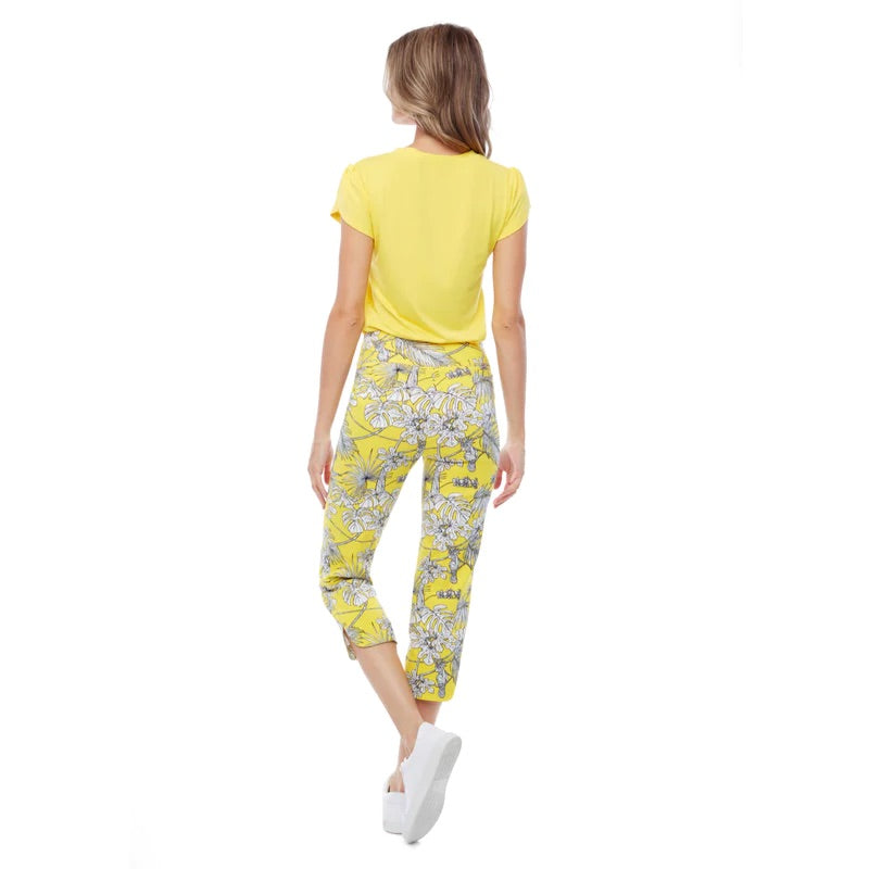CANARY PETAL SLIT CROPPED PANTS 67734UP - Trendy High-Waisted Wide Leg Trousers for Women, Perfect for Office Wear & Casual Outfits