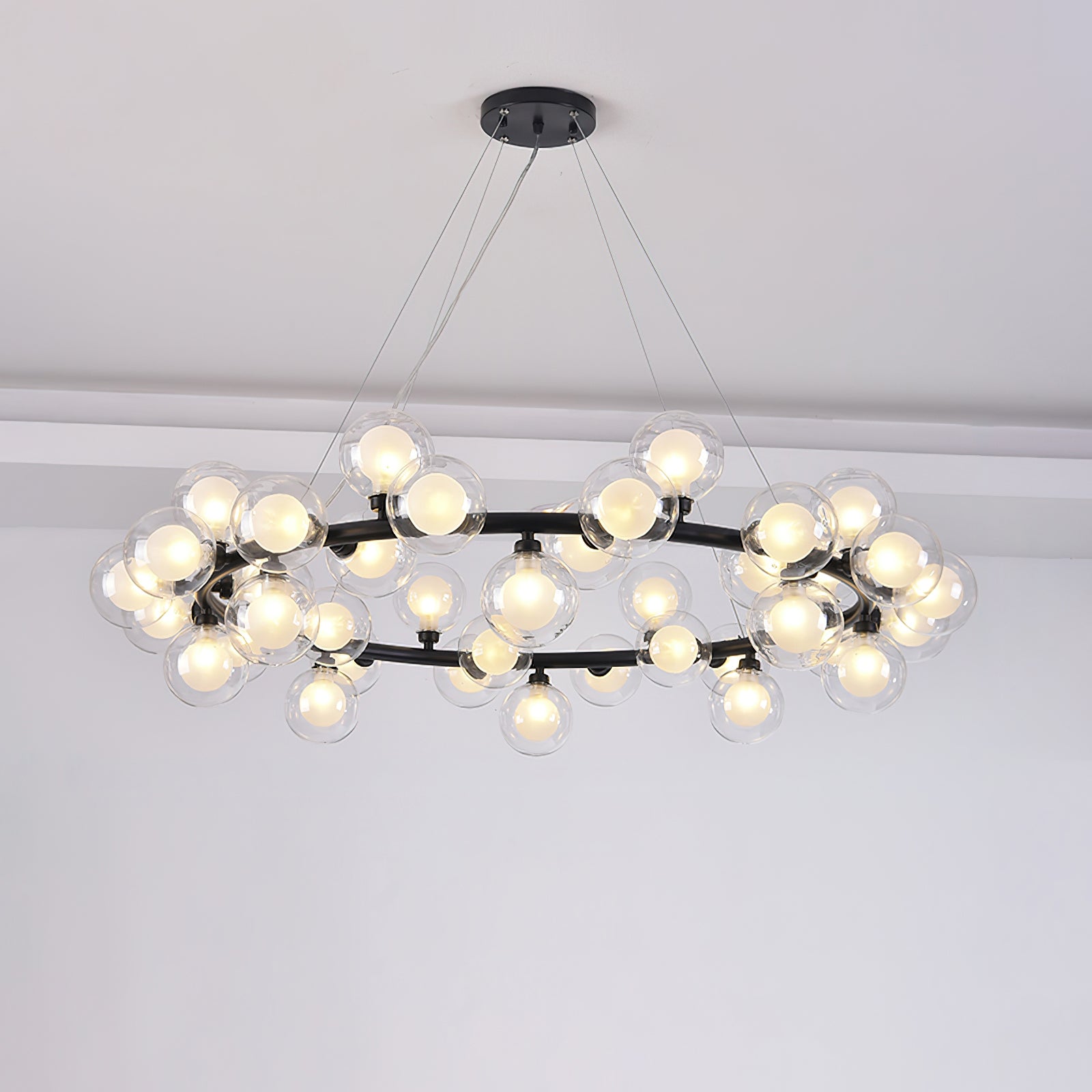 Stylish Bubble Ball Chandelier - Modern Crystal Glass Pendant Light Fixture for Dining Room, Bedroom & Living Room Decor | Perfect for Home, Hotel and Wedding Venue Lighting