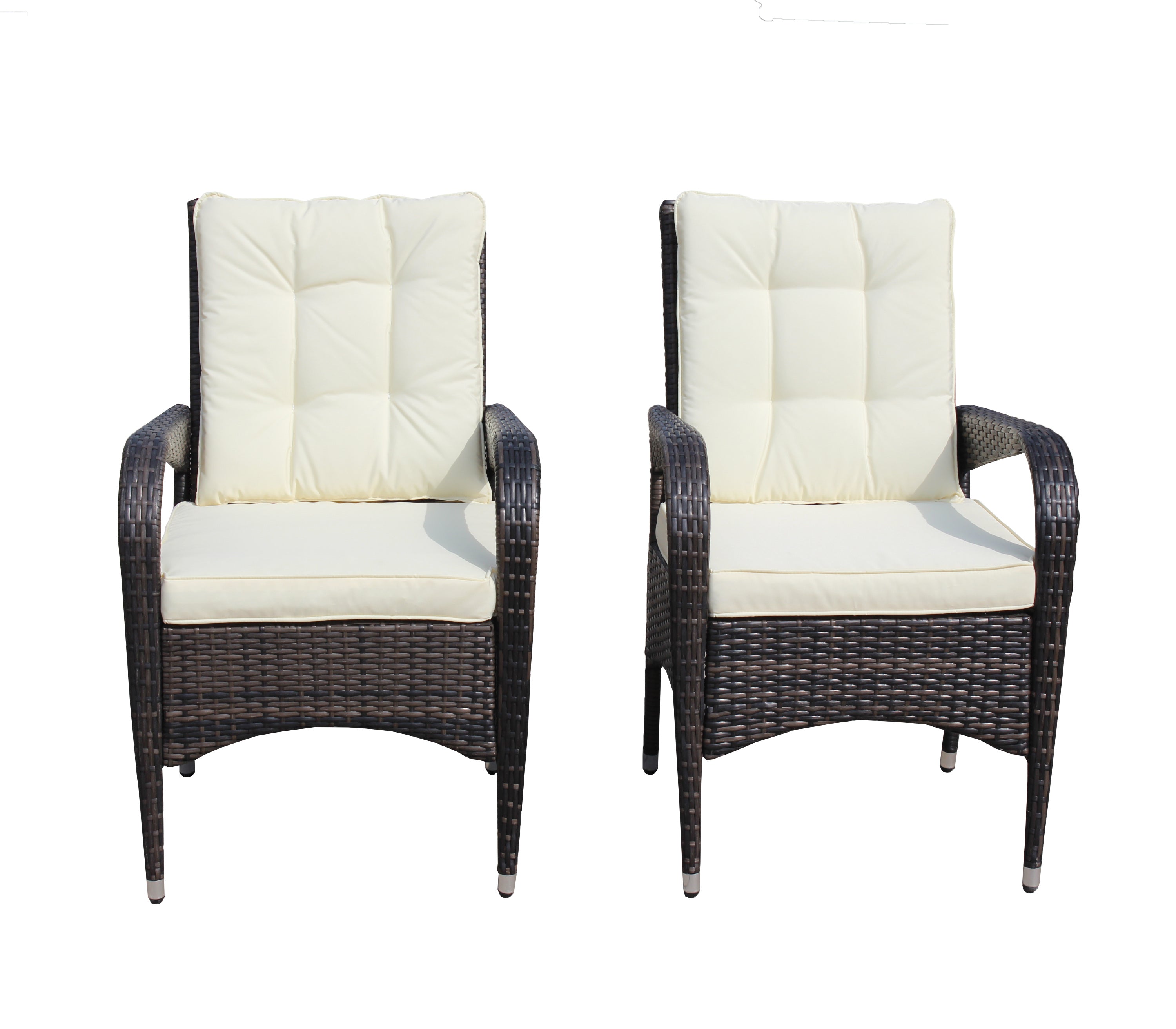 2 Piece Liberatore Dining Chairs with Beige Cushions - Modern Kitchen & Dining Room Furniture Set for Home Decor