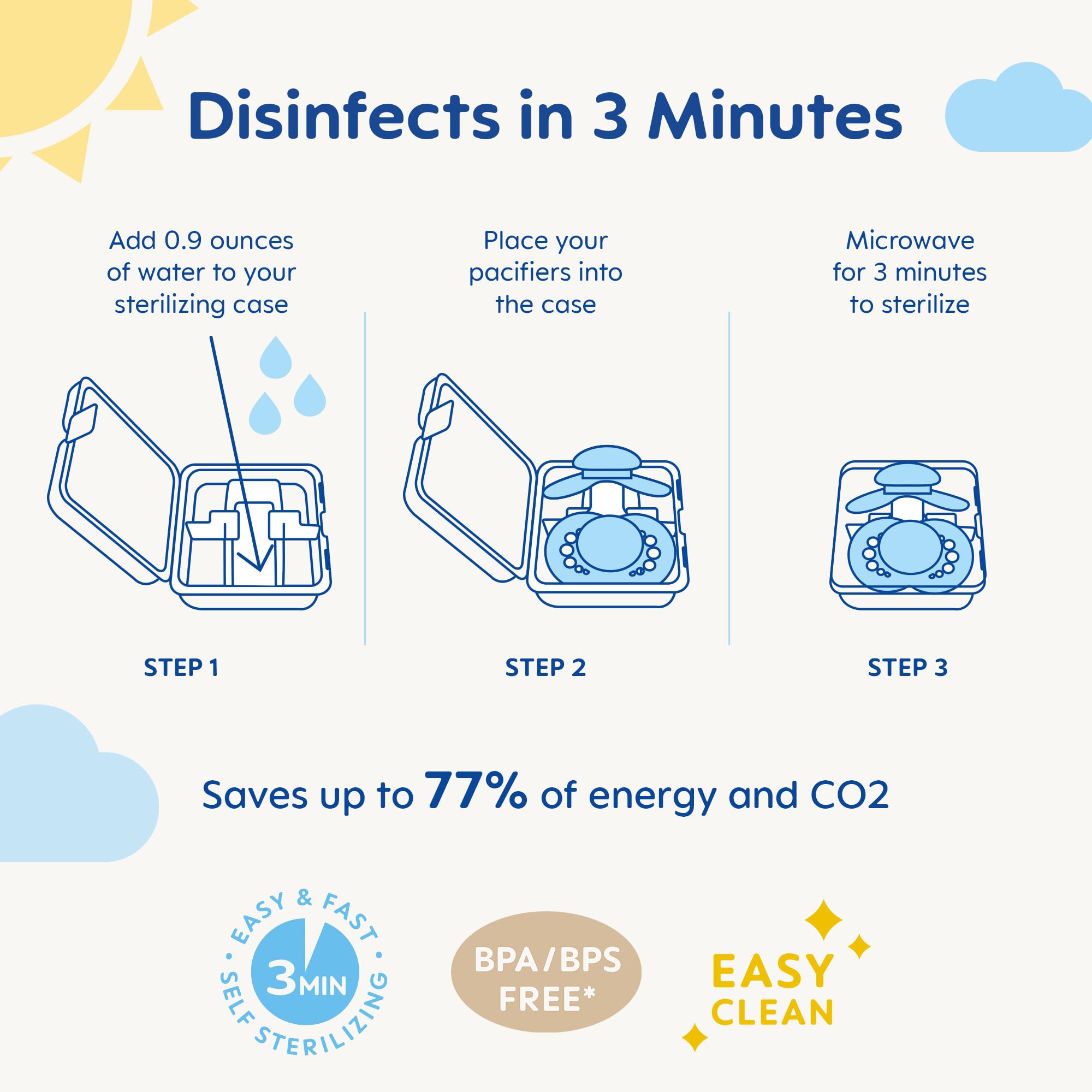 MAM Comfort Baby Pacifier for Newborns 0-3 Months - 100% Lightweight Silicone BPA-Free - Includes Sterilizer Case - Unisex Soothing Pacifiers (Pack of 2) - Perfect for Daycare, Travel & Sleep Comfort