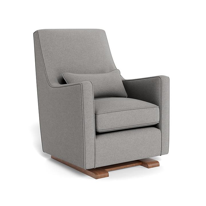 Monte Design Luca Glider with Walnut Base - Modern Nursery Rocking Chair for Baby Room, Breastfeeding & Relaxation