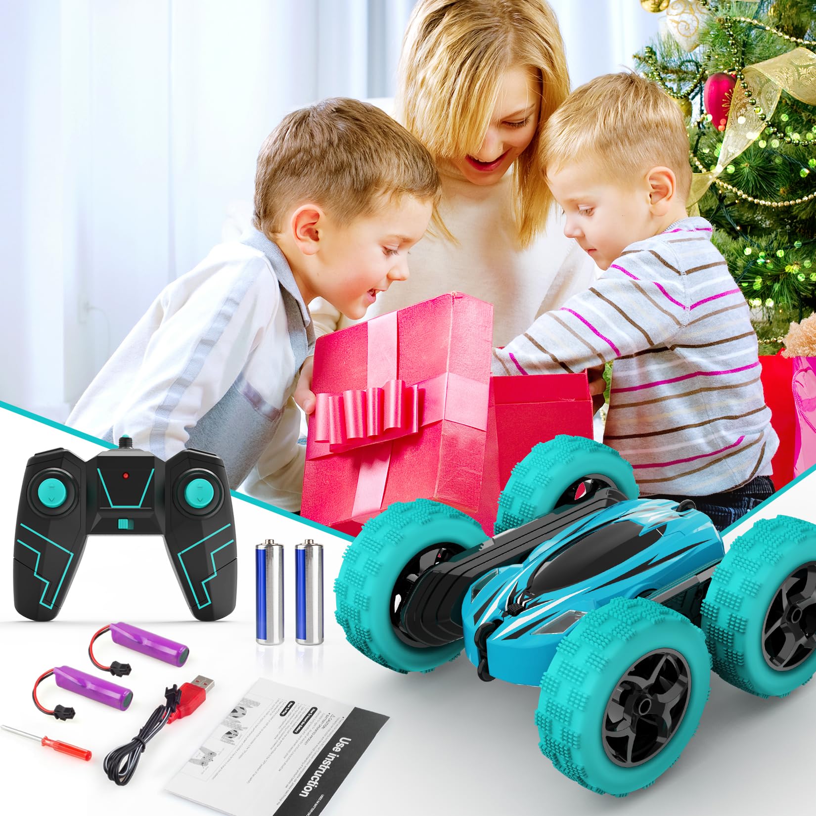 2.4GHz Fast Remote Control Car for Kids - 4WD RC Monster Truck Toy with 360° Rotation, Double-Sided Design - Perfect for Boys & Girls Outdoor Play, Birthday Gifts & Racing Fun