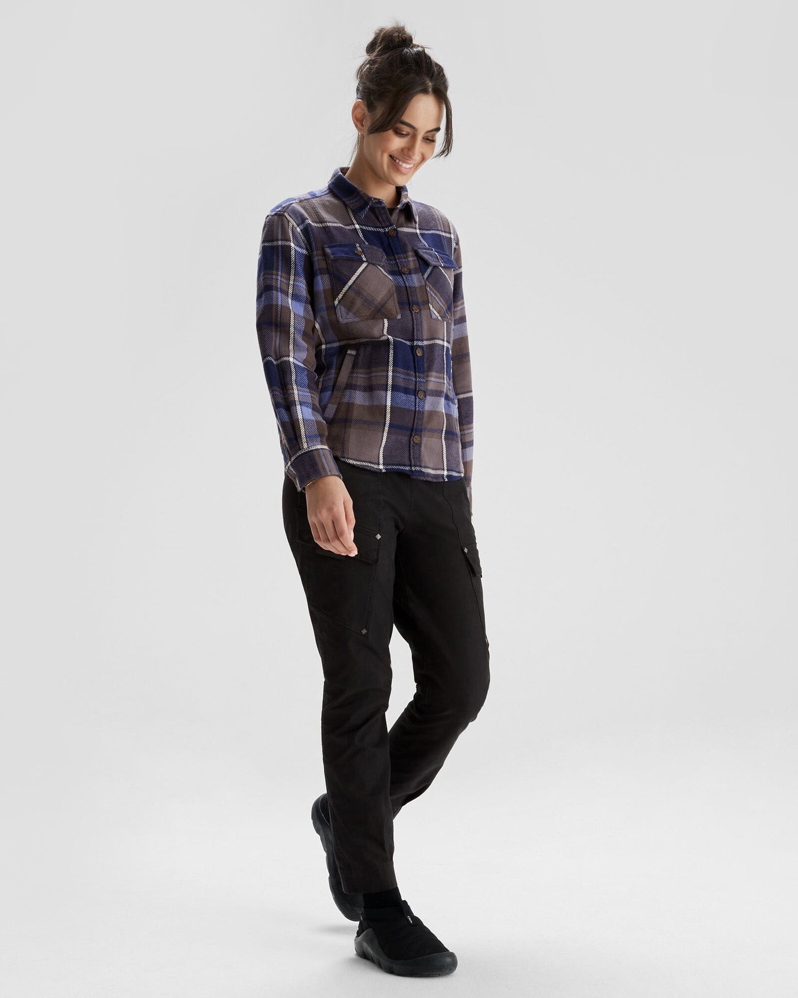 Women's Huntly Long Sleeve Plaid Shirt - Soft Flannel Button Down Top for Fall & Winter - Perfect for Cabin Getaways, Outdoor Adventures and Casual Office Wear